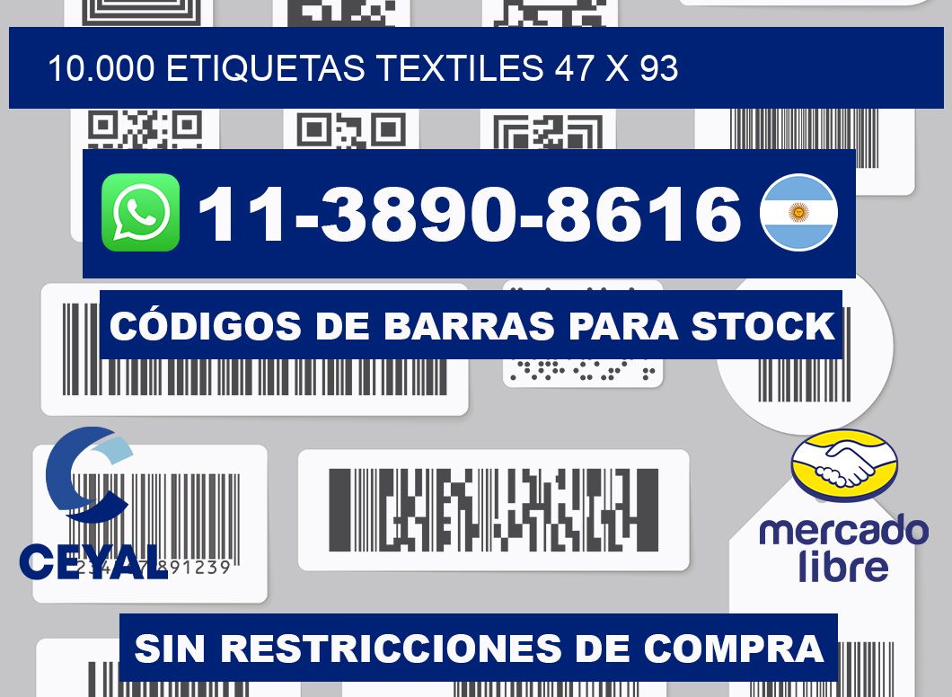 10.000 ETIQUETAS TEXTILES 47 x 93