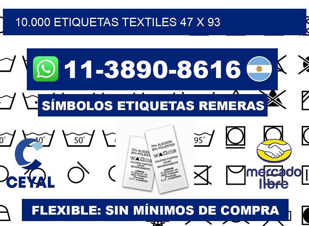 10.000 ETIQUETAS TEXTILES 47 x 93