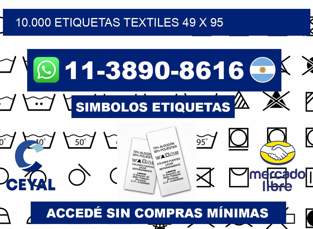 10.000 ETIQUETAS TEXTILES 49 x 95