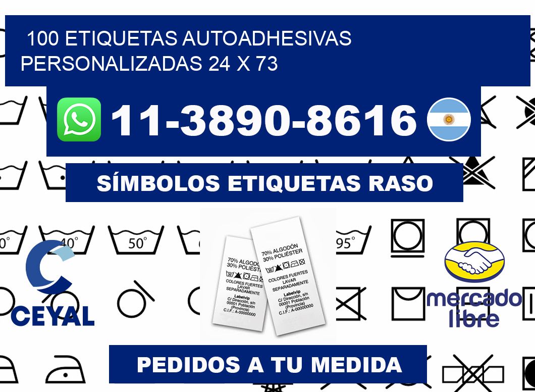 100 Etiquetas autoadhesivas personalizadas 24 x 73