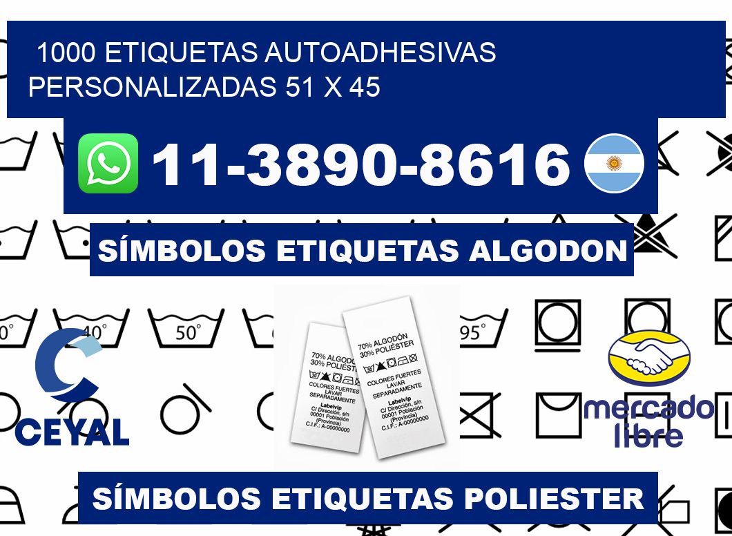 1000 Etiquetas autoadhesivas personalizadas 51 x 45
