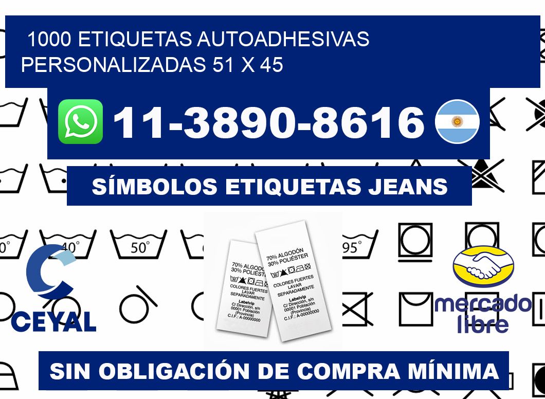 1000 Etiquetas autoadhesivas personalizadas 51 x 45