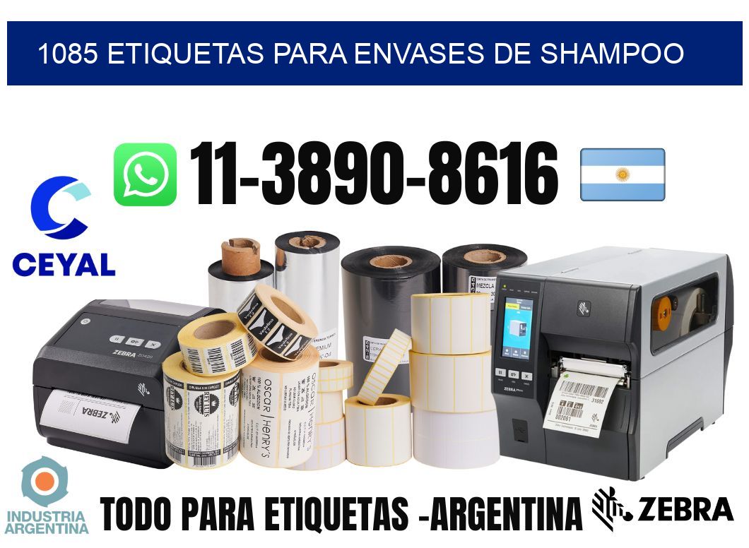 1085 Etiquetas para envases de shampoo