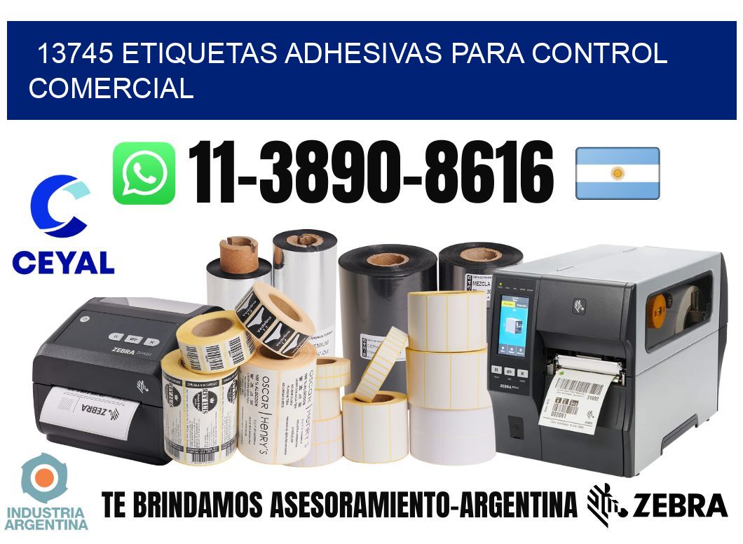 13745 Etiquetas adhesivas para control comercial