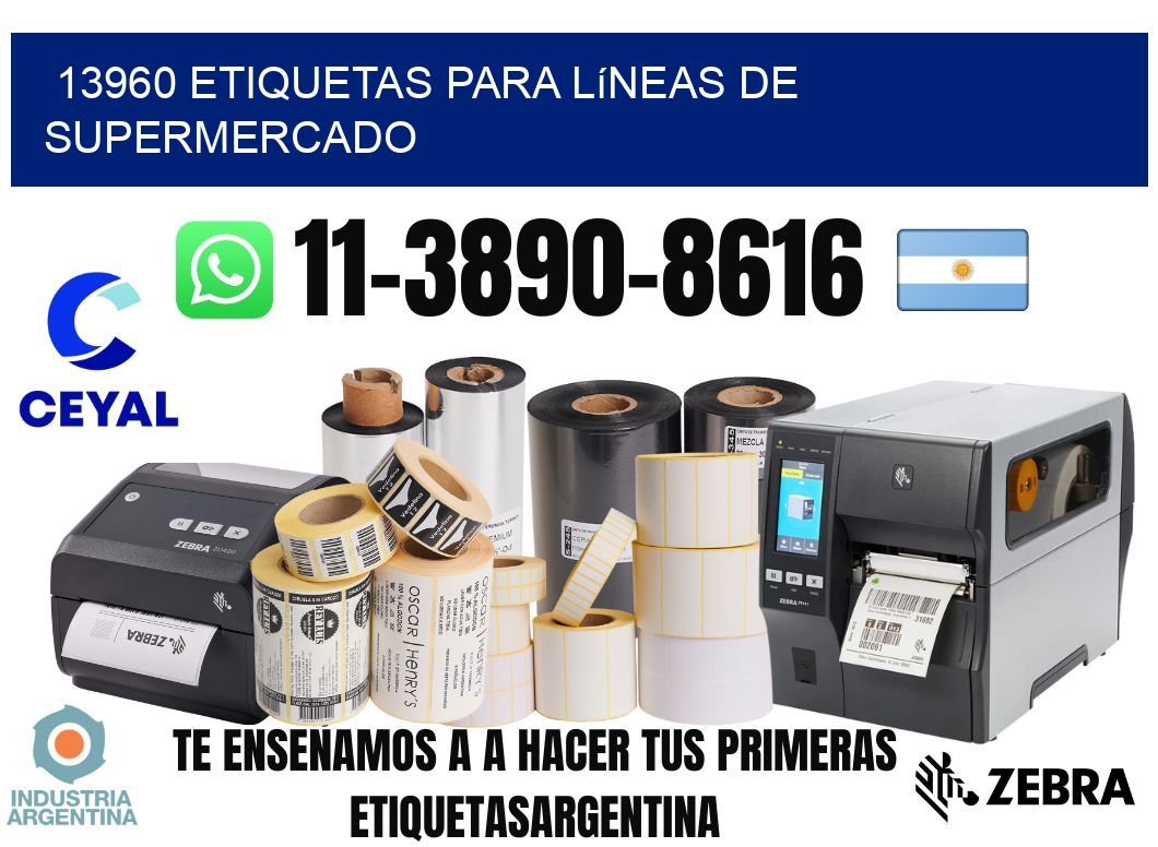 13960 Etiquetas para líneas de supermercado