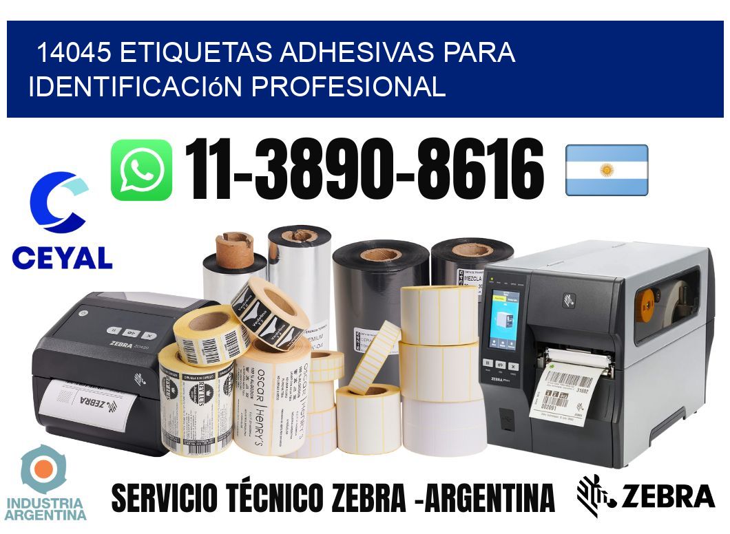 14045 Etiquetas adhesivas para identificación profesional