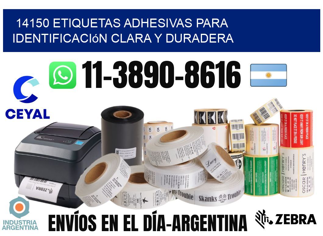 14150 Etiquetas adhesivas para identificación clara y duradera