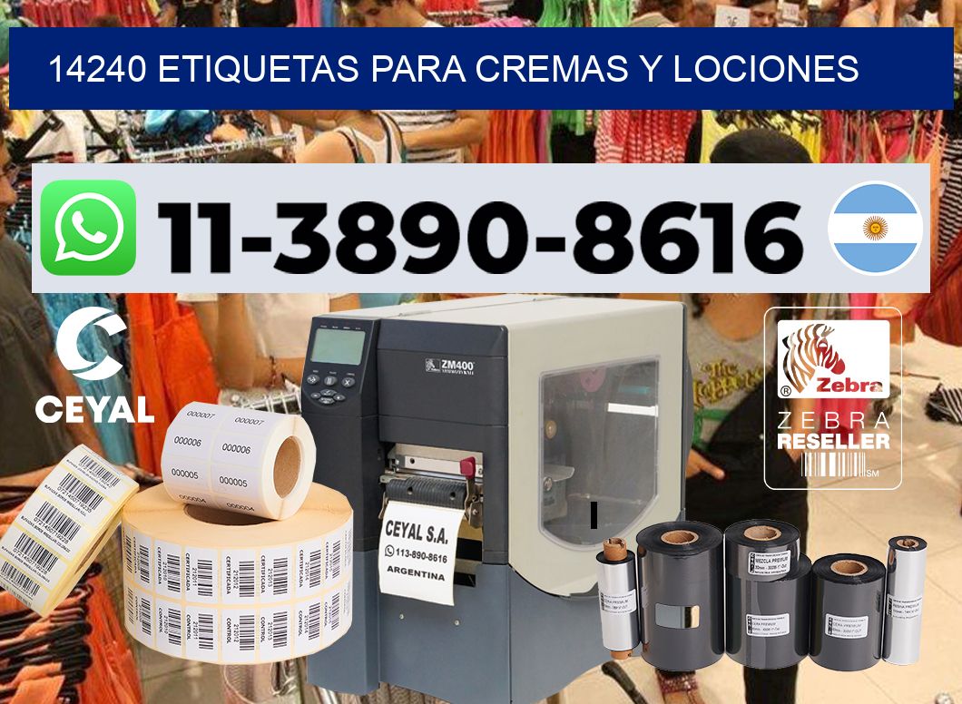 14240 Etiquetas para cremas y lociones