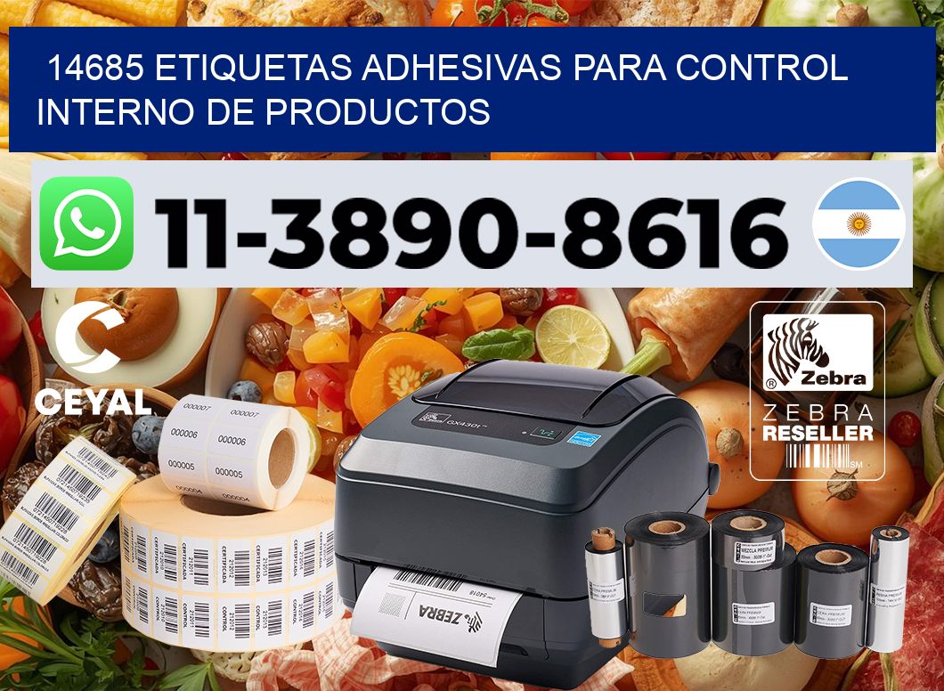 14685 Etiquetas adhesivas para control interno de productos