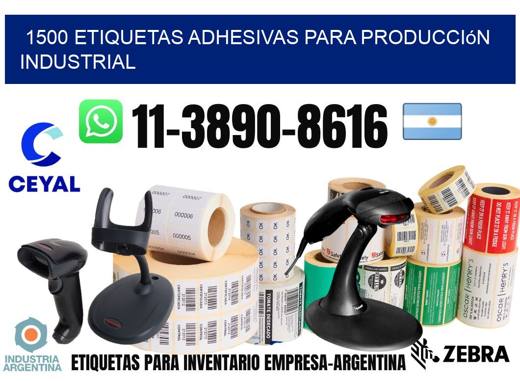 1500 Etiquetas adhesivas para producción industrial