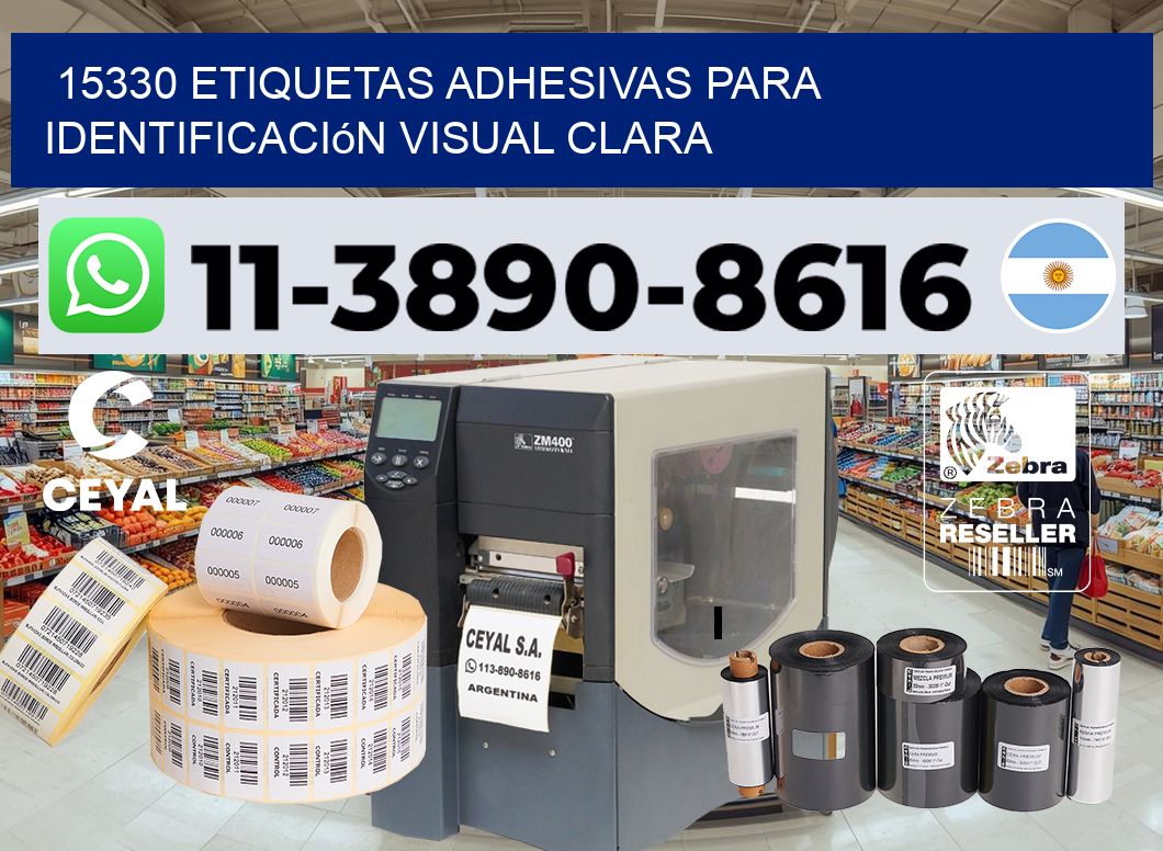 15330 Etiquetas adhesivas para identificación visual clara
