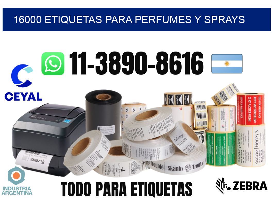 16000 Etiquetas para perfumes y sprays