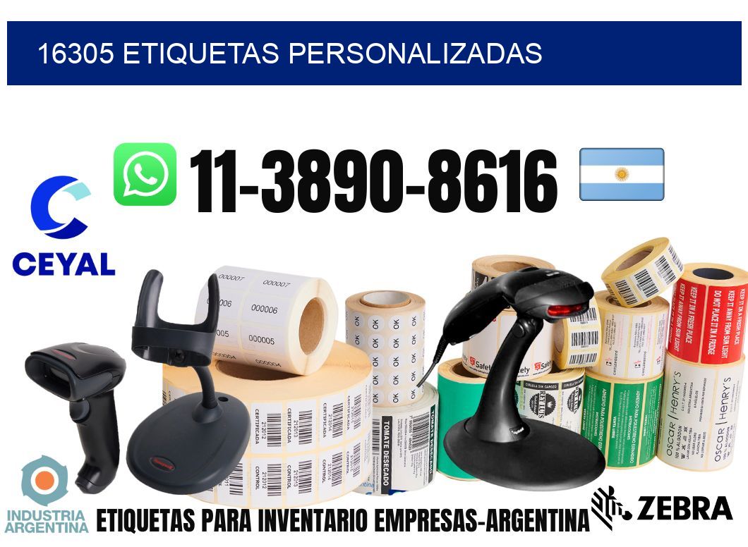 16305 etiquetas personalizadas
