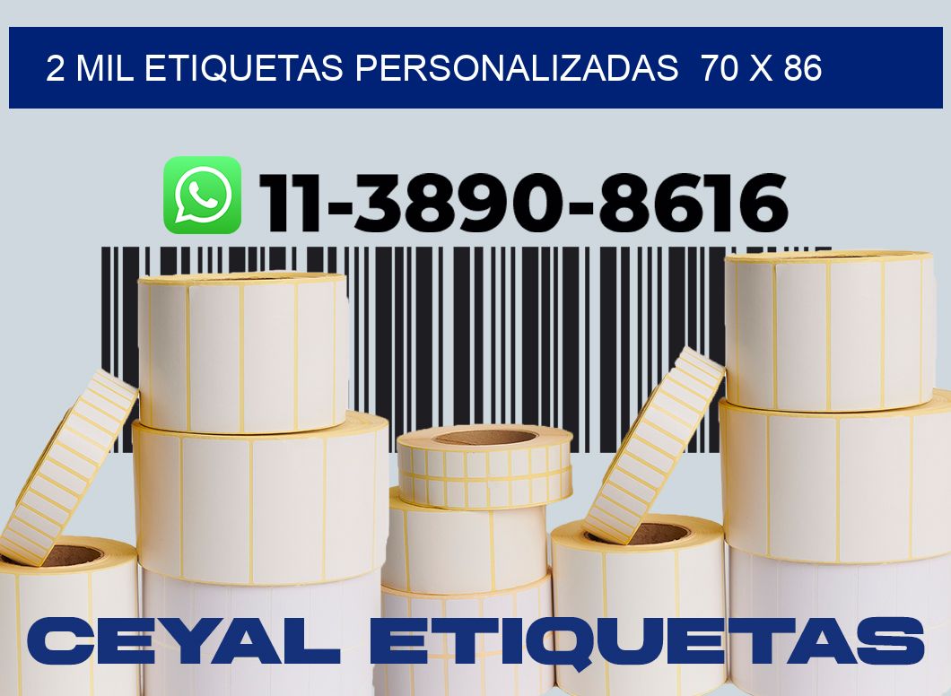 2 mil etiquetas personalizadas  70 x 86