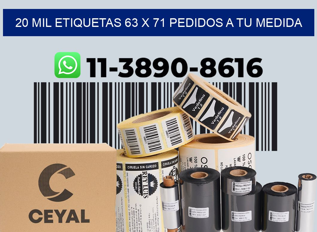 20 mil etiquetas 63 x 71 Pedidos a tu medida