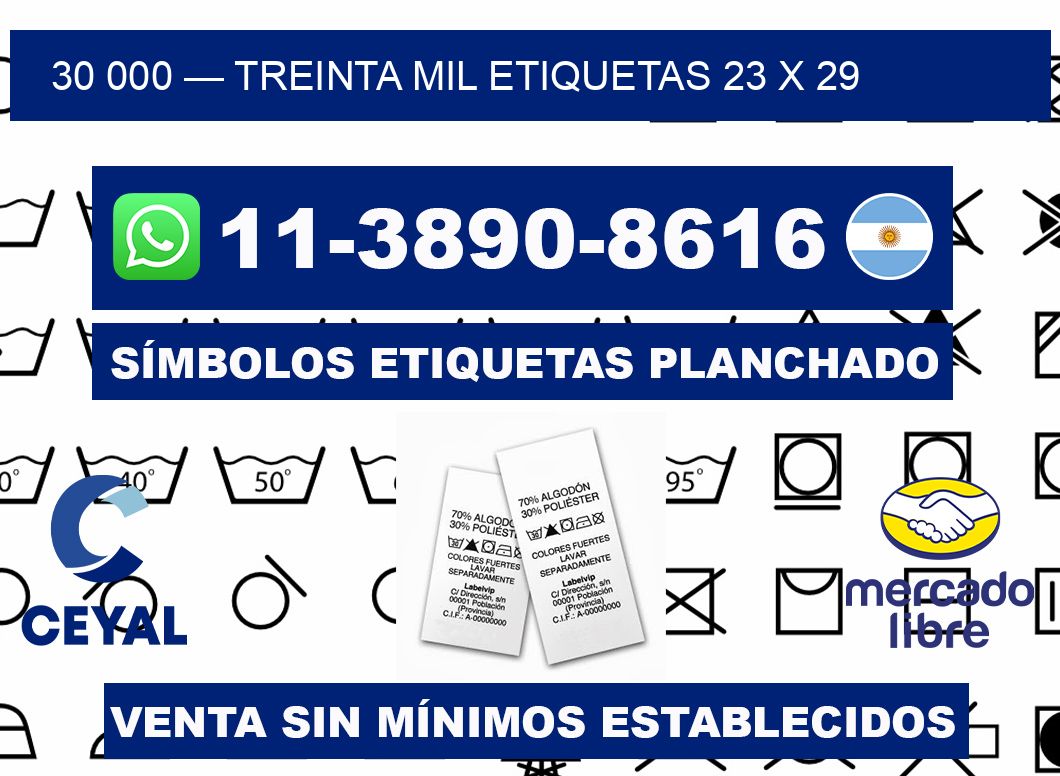 30 000 — treinta mil etiquetas 23 x 29