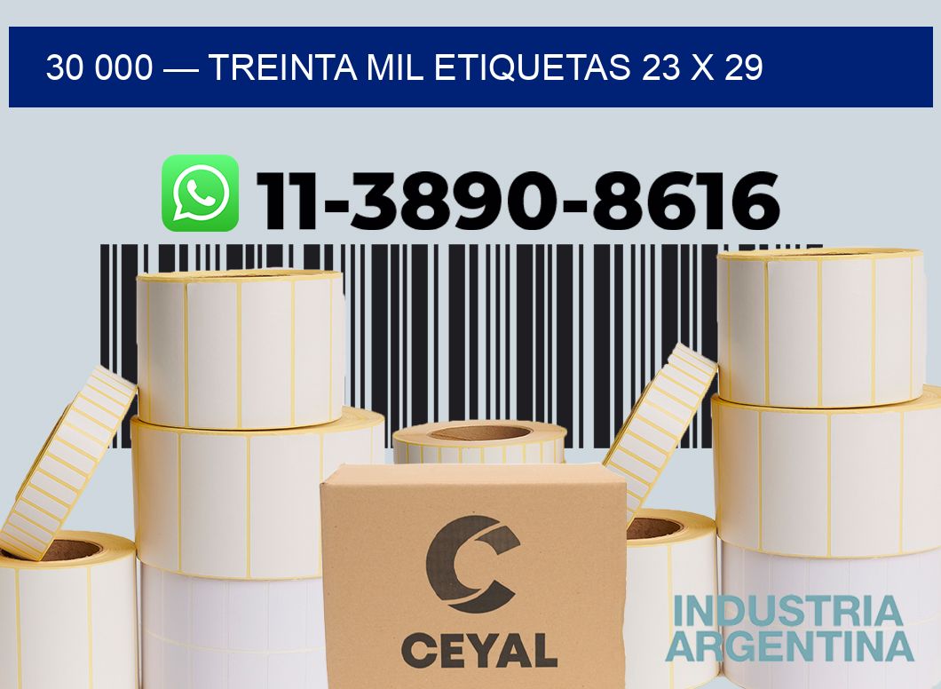 30 000 — treinta mil etiquetas 23 x 29