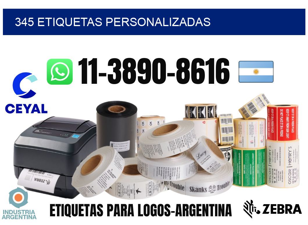 345 etiquetas personalizadas