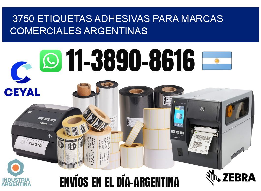 3750 Etiquetas adhesivas para marcas comerciales argentinas