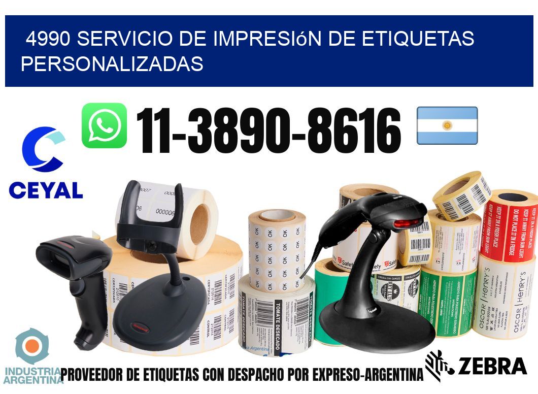 4990 Servicio de impresión de etiquetas personalizadas