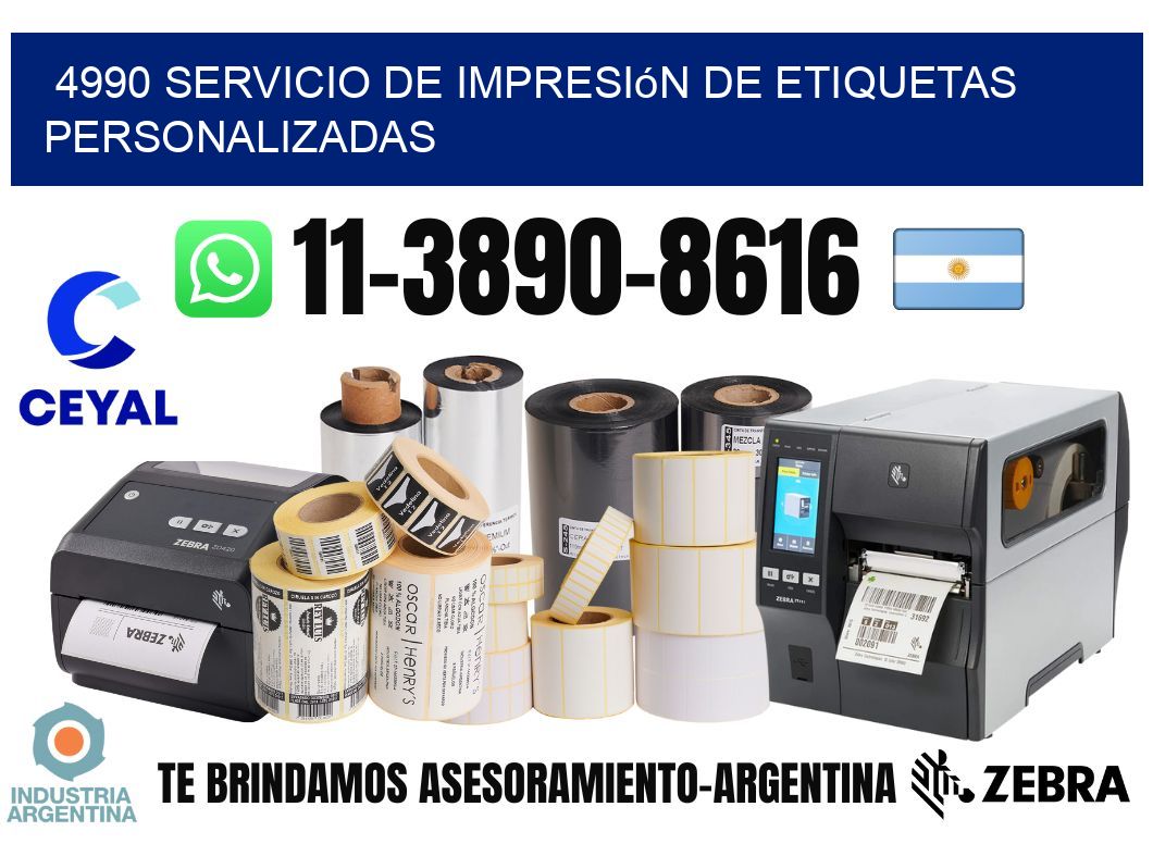 4990 Servicio de impresión de etiquetas personalizadas