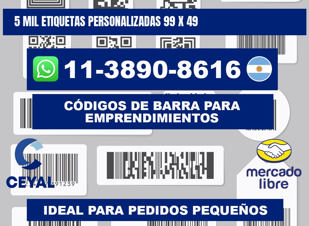 5 mil etiquetas personalizadas 99 x 49