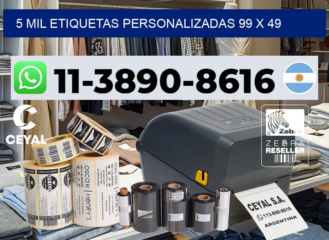 5 mil etiquetas personalizadas 99 x 49