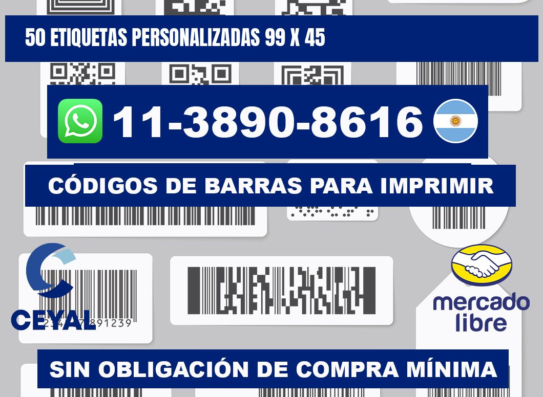 50 ETIQUETAS PERSONALIZADAS 99 x 45