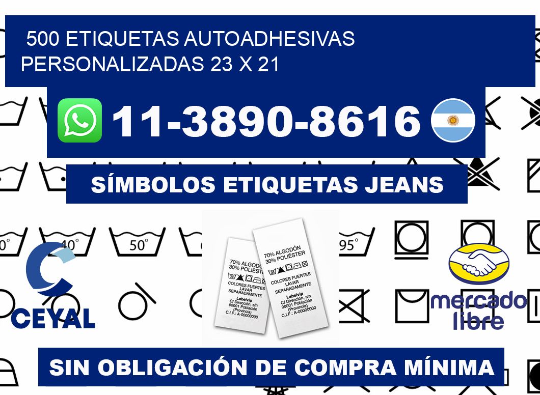 500 Etiquetas autoadhesivas personalizadas 23 x 21