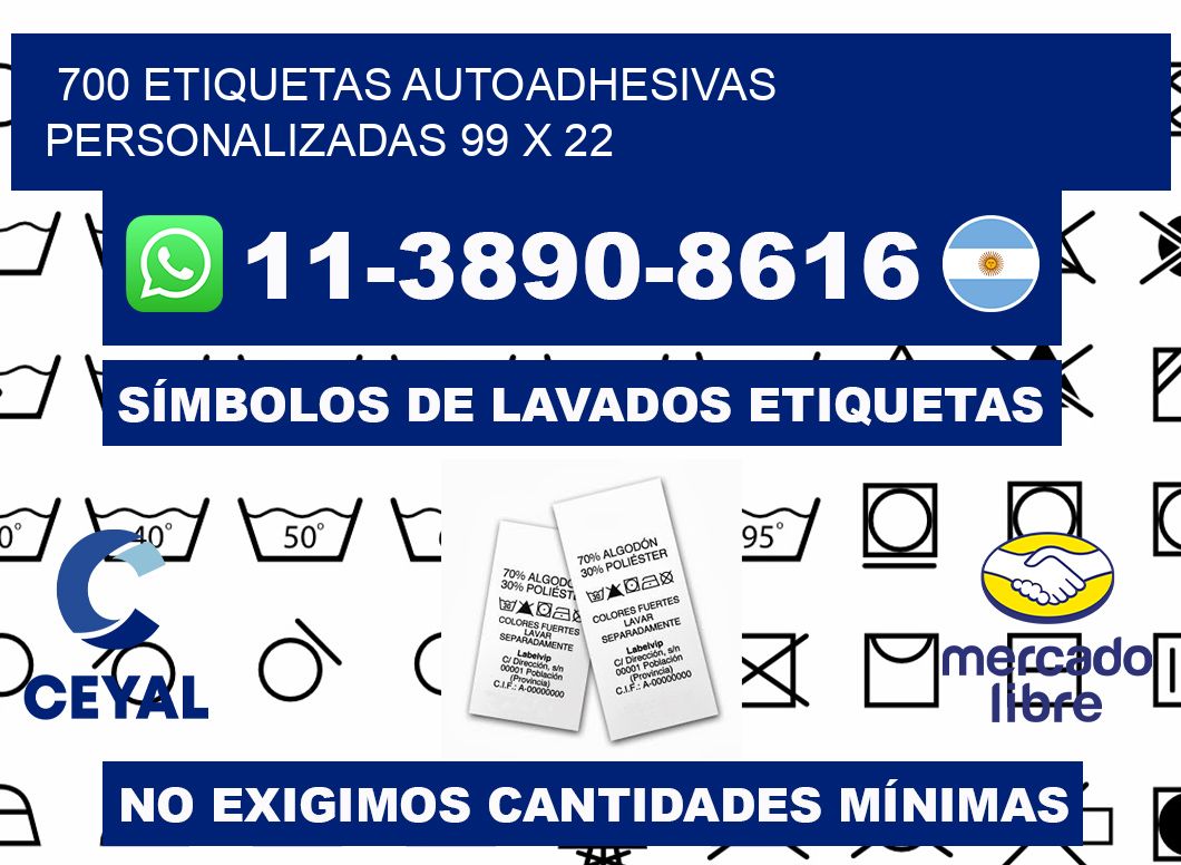 700 Etiquetas autoadhesivas personalizadas 99 x 22