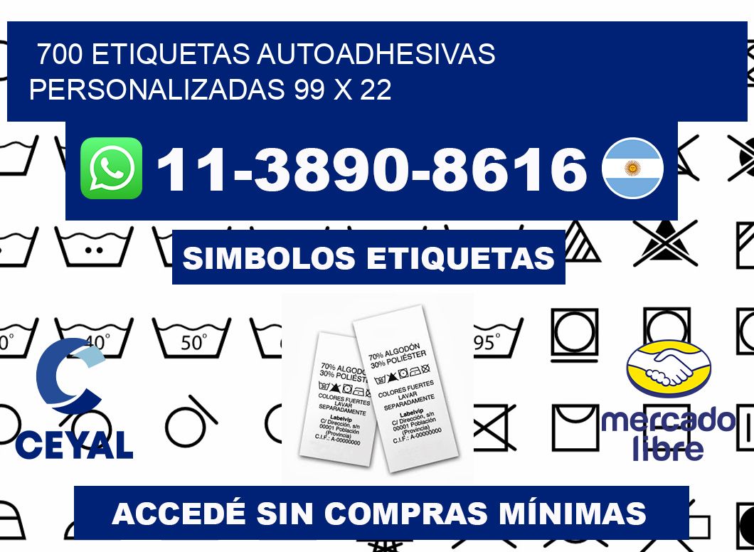 700 Etiquetas autoadhesivas personalizadas 99 x 22