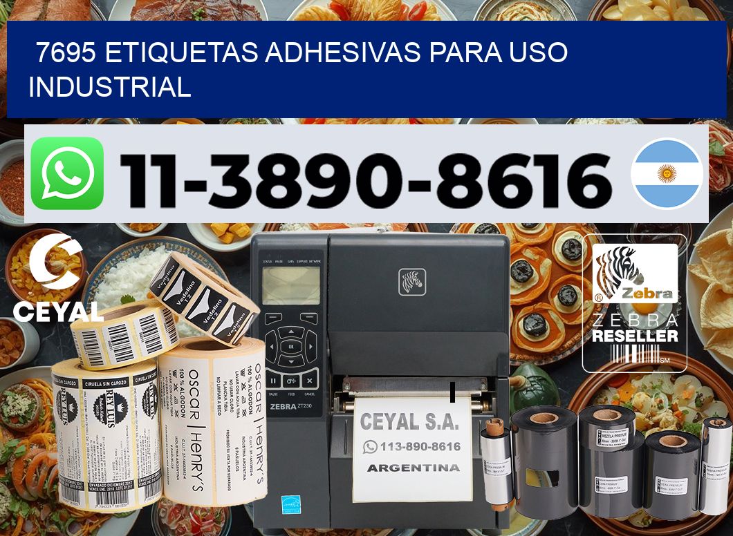 7695 Etiquetas adhesivas para uso industrial