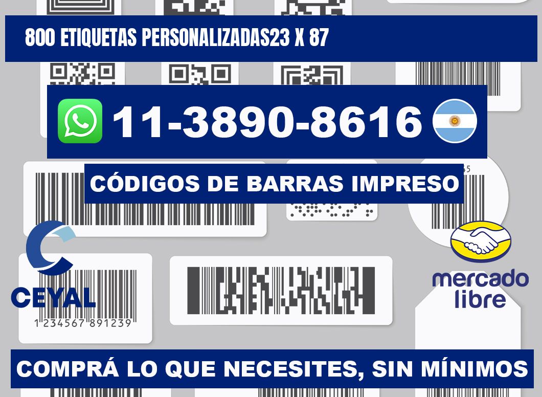 800 ETIQUETAS PERSONALIZADAS23 x 87