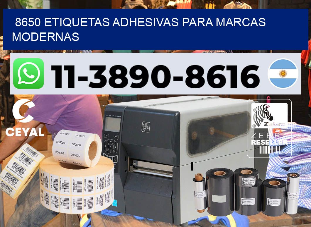 8650 Etiquetas adhesivas para marcas modernas