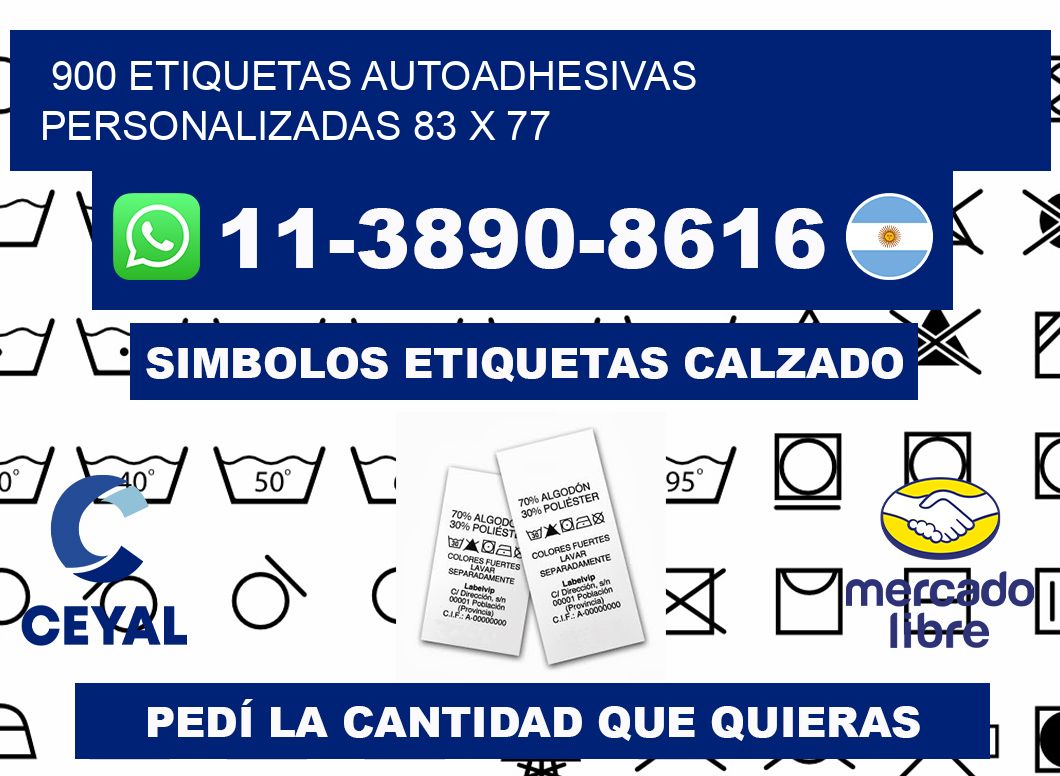 900 Etiquetas autoadhesivas personalizadas 83 x 77