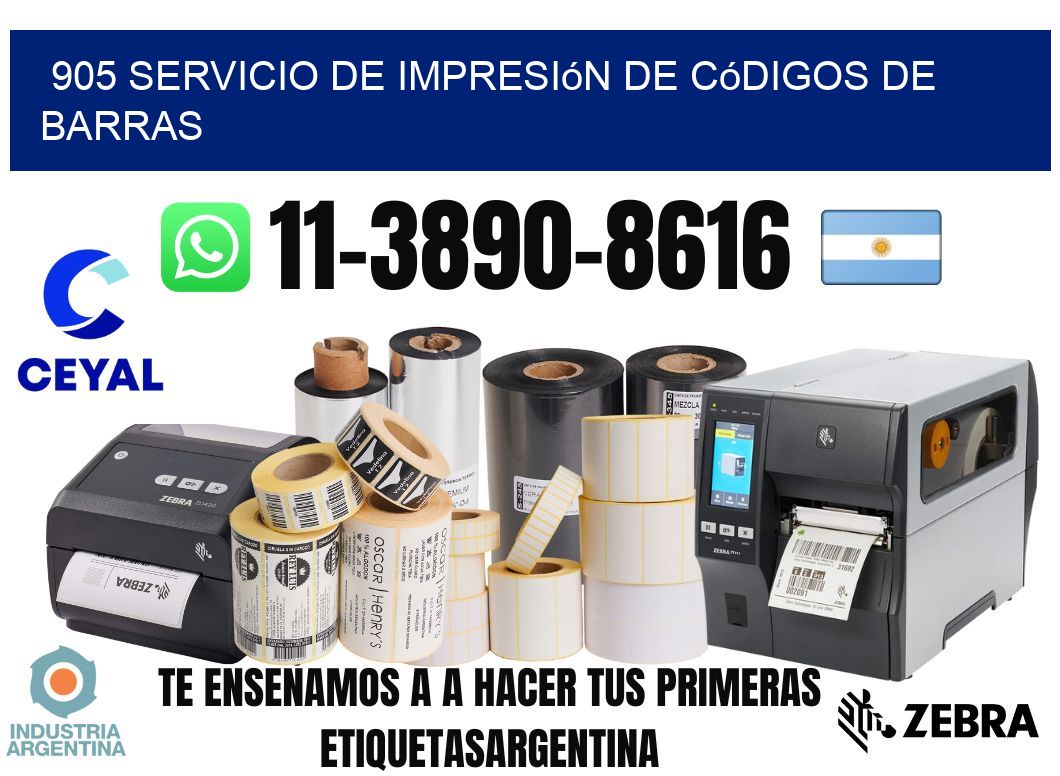 905 Servicio de impresión de códigos de barras