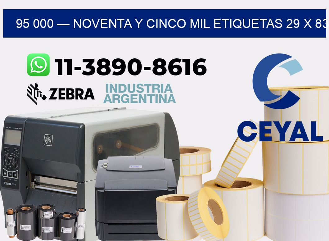 95 000 — noventa y cinco mil etiquetas 29 x 83