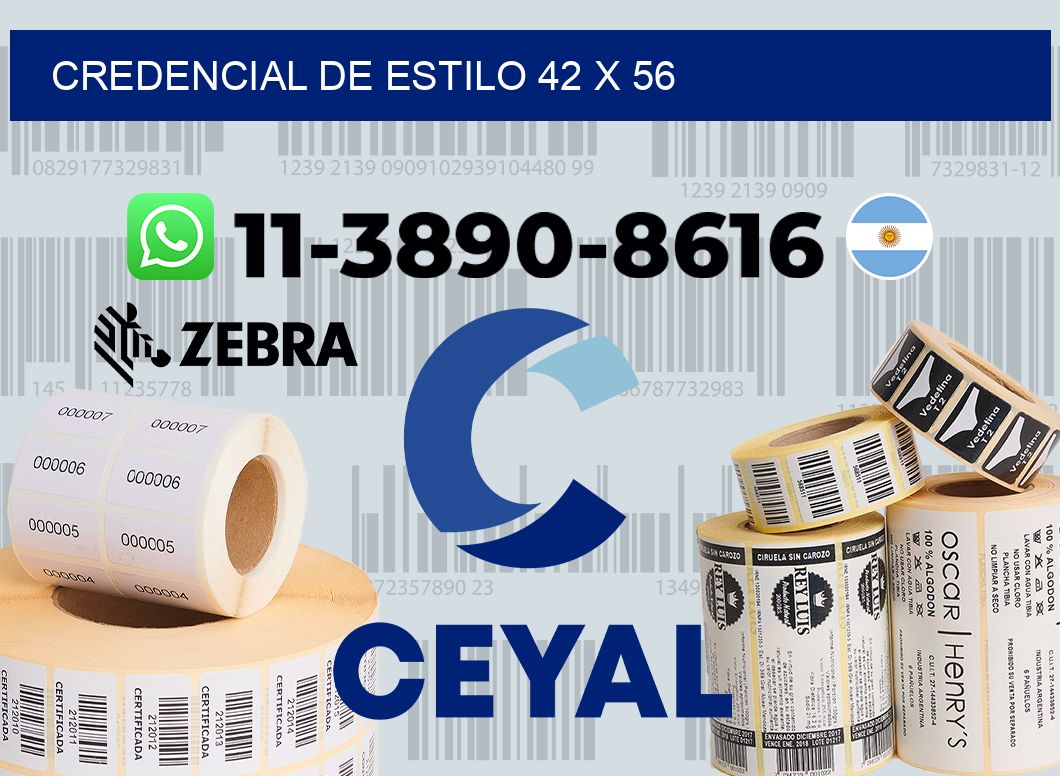 Credencial de estilo 42 x 56