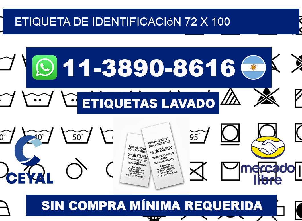 Etiqueta de identificación 72 x 100
