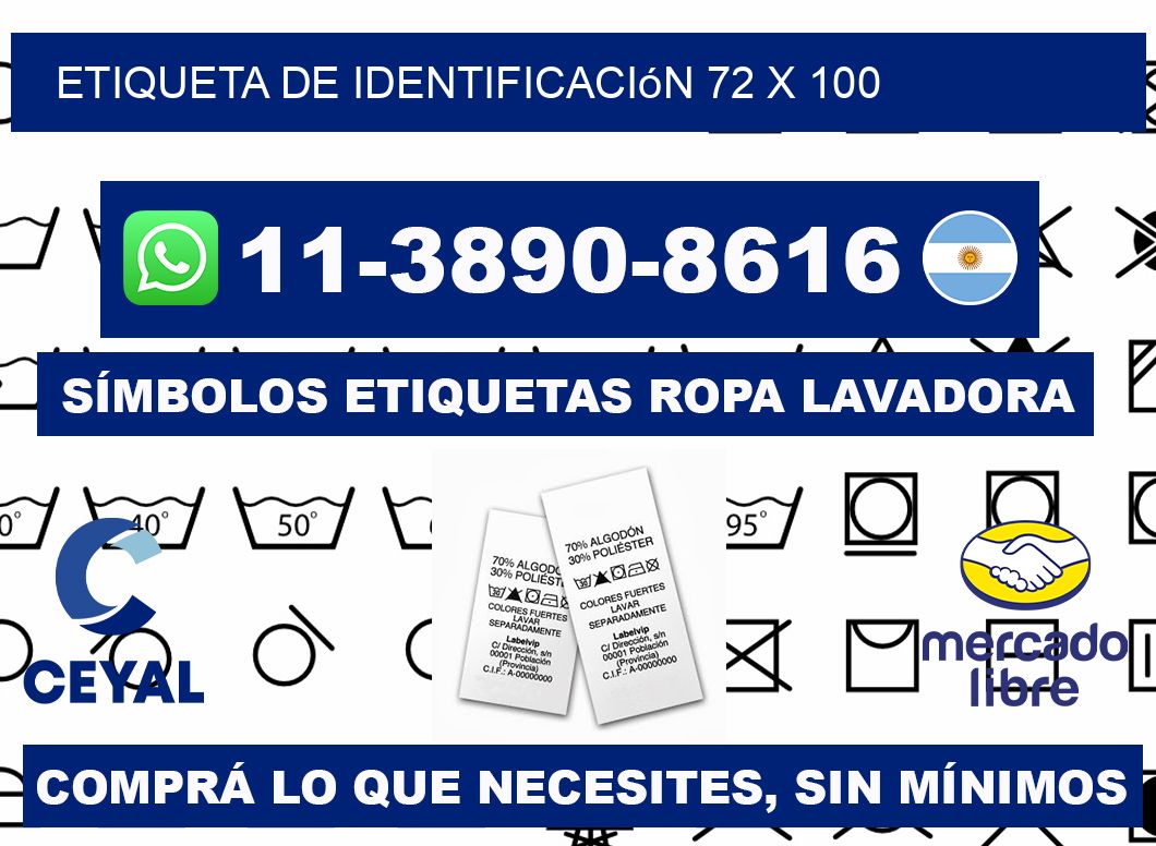 Etiqueta de identificación 72 x 100