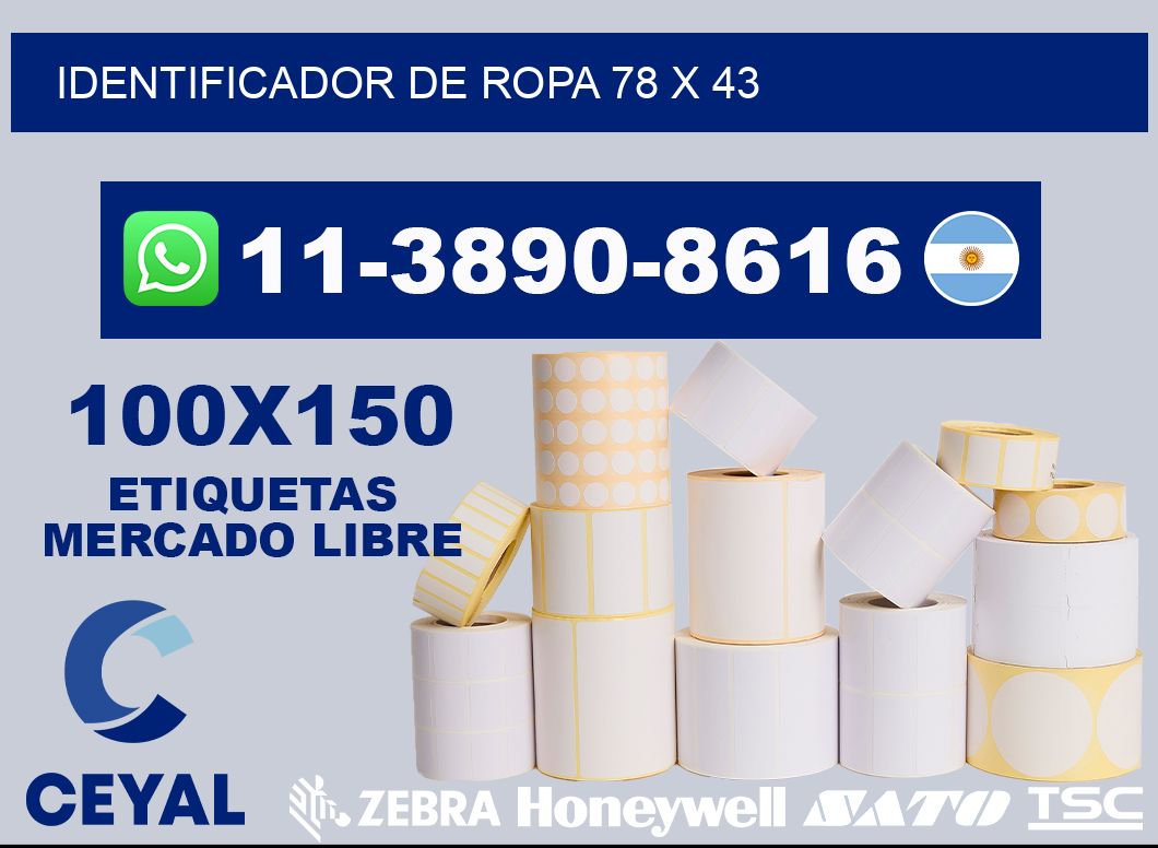 Identificador de ropa 78 x 43