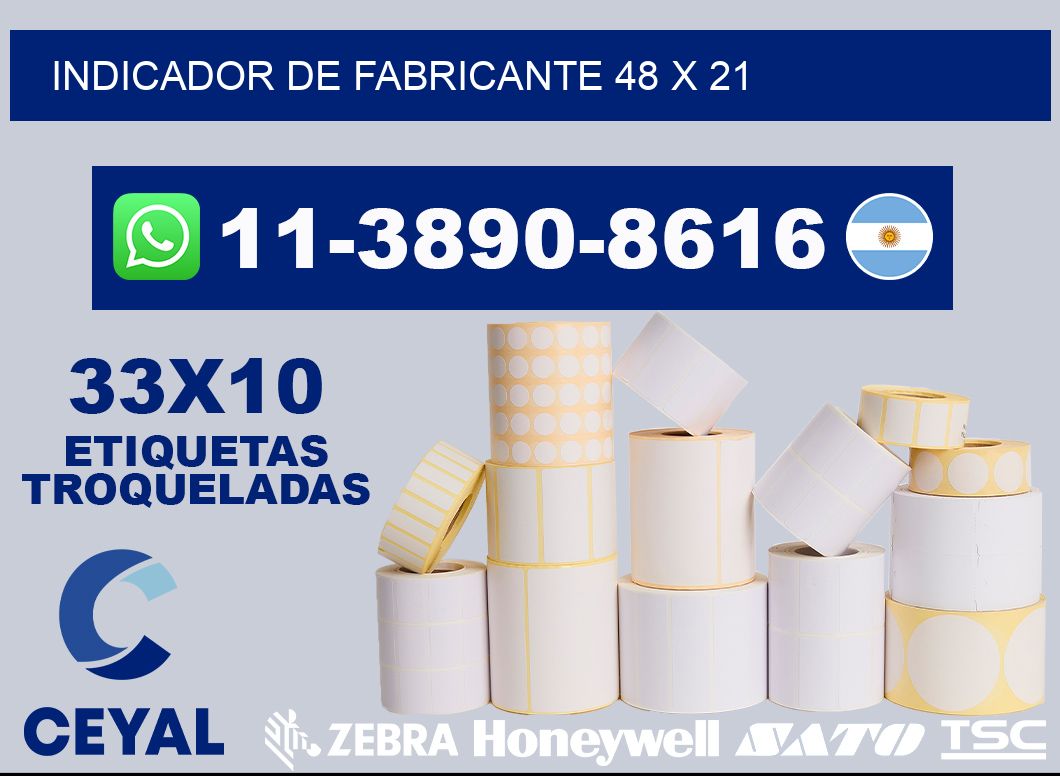 Indicador de fabricante 48 x 21