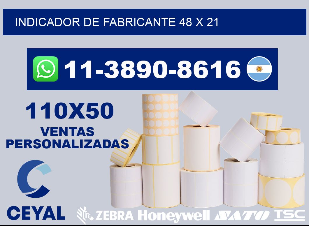 Indicador de fabricante 48 x 21