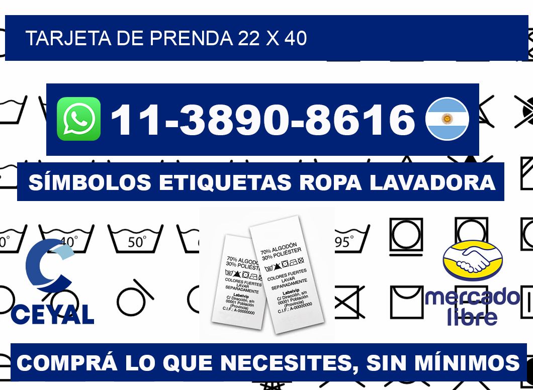 Tarjeta de prenda 22 x 40