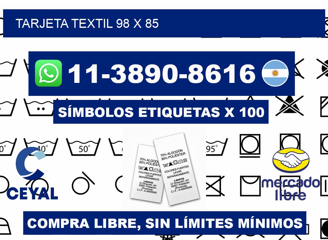 Tarjeta textil 98 x 85