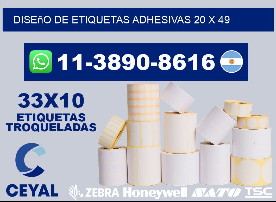 diseño de etiquetas adhesivas 20 x 49