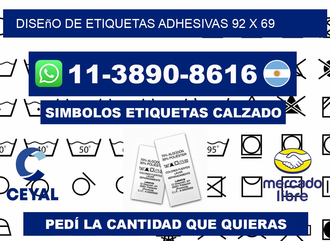 diseño de etiquetas adhesivas 92 x 69