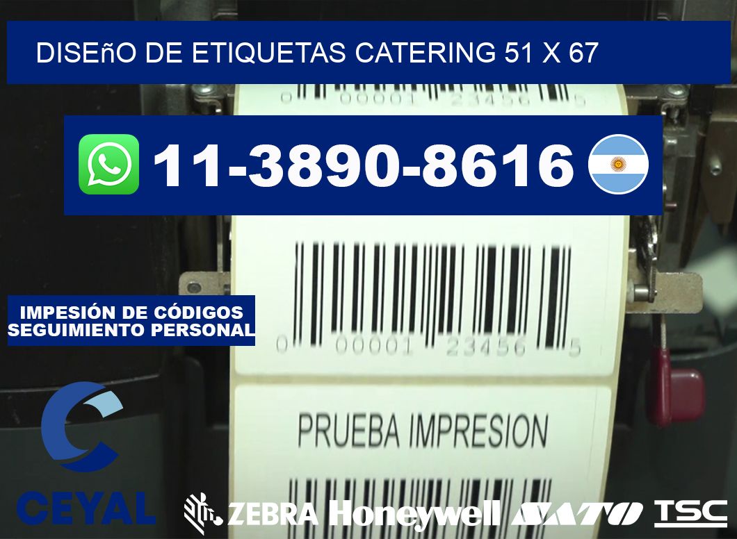diseño de etiquetas catering 51 x 67