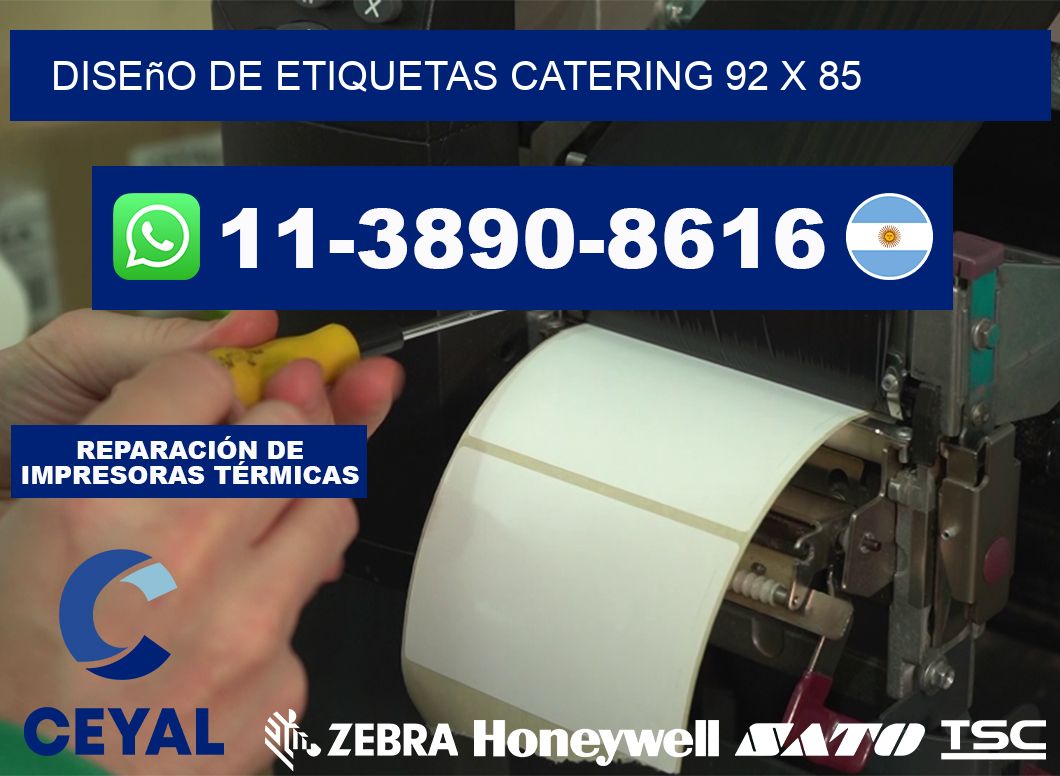 diseño de etiquetas catering 92 x 85