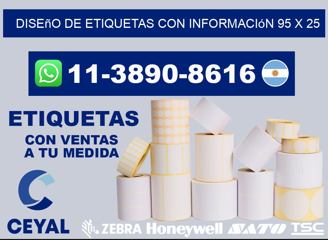 diseño de etiquetas con información 95 x 25
